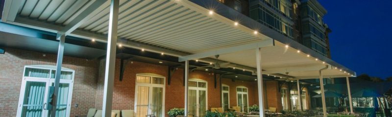 Louvered Roof Closed with Lights