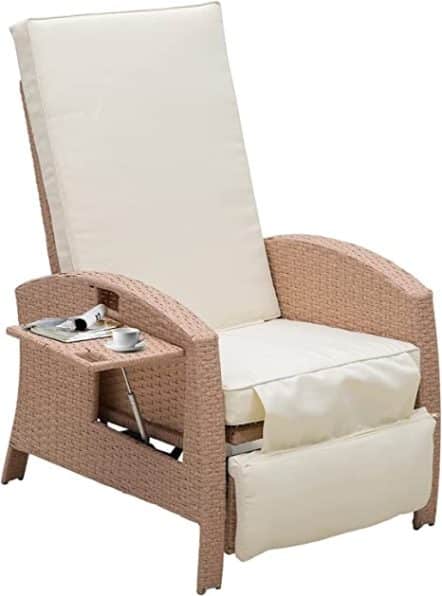 Outsunny Outdoor Wicker Rattan Lounge Chair