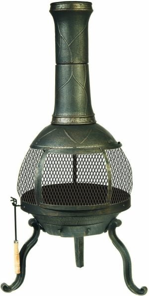 Deckmate Sonora Cast Iron Chiminea Outdoor Fireplace