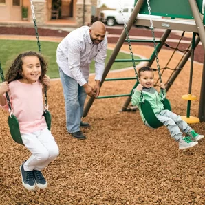 Kids Swinging with Dad