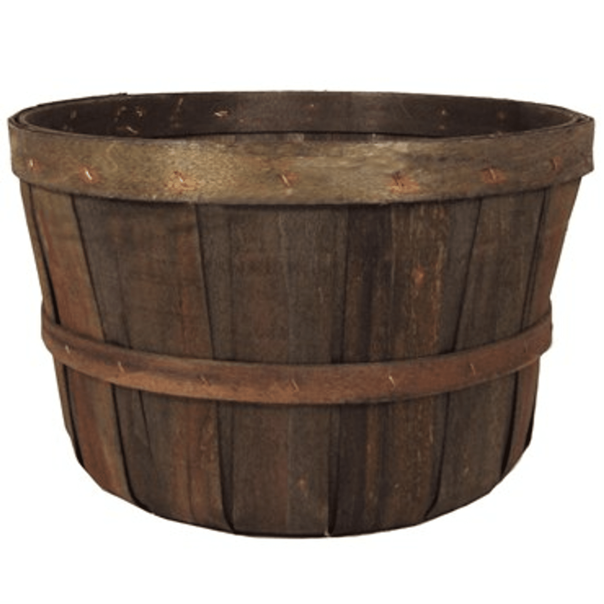 Untreated wood flower pot