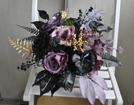 Bouquet of black flowers showcasing their unique and mysterious beauty.